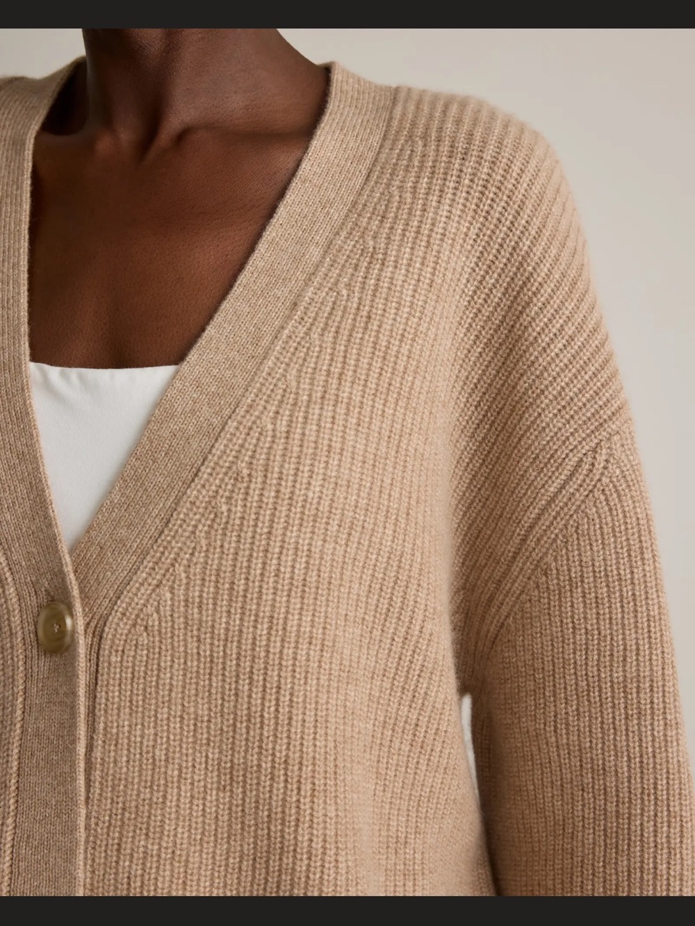 NWT Quince Mongolian Cashmere Oversized Boyfriend Cardigan. Oatmeal - M - Picture 5 of 9